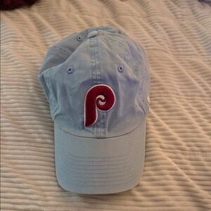 Light Blue Baseball Cap with Red Logo Phillies